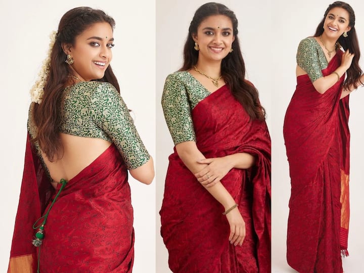 Keerthy Suresh Saree photos: நடிகை கீர்த்தி சுரேஷின் லேட்டஸ்ட் போட்டோஷூட் !