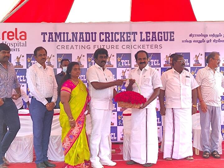 Minister Meiyanathan inaugurated the Tamil Nadu Premier League by playing cricket. TPL : தமிழ்நாடு பிரீமியர் லீக் : கிரிக்கெட் விளையாடி தொடங்கி வைத்த அமைச்சர் மெய்யநாதன்..!