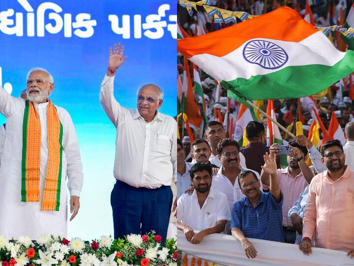 ABP News C Voter Survey Gujarat Assembly Election 2022 Opinion Polls who will win BJP and AAP ABP News C-Voter Survey: गुजरात विधानसभा चुनाव में AAP और BJP ने झोंकी ताकत, जानिए किसका पलड़ा है भारी?