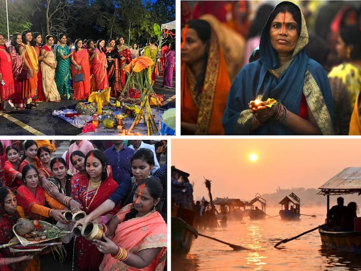 Devotees gather on the banks of rivers in different parts of India to offer Arghya Lord Sun as they also pray to Chhathi Maiya.