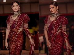 लाल साड़ी-चोकर नेकलेस में Ankita Lokhande लगीं कमाल की खूबसूरत, दिल चुरा लेगा सुहागन अवतार