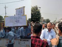 स्कूल के जर्जर भवन और पढ़ाई के लिए सड़क पर उतरे छात्र, कहा- ऐसे पढ़ेगा तो कैसे बढ़ेगा इंडिया?
