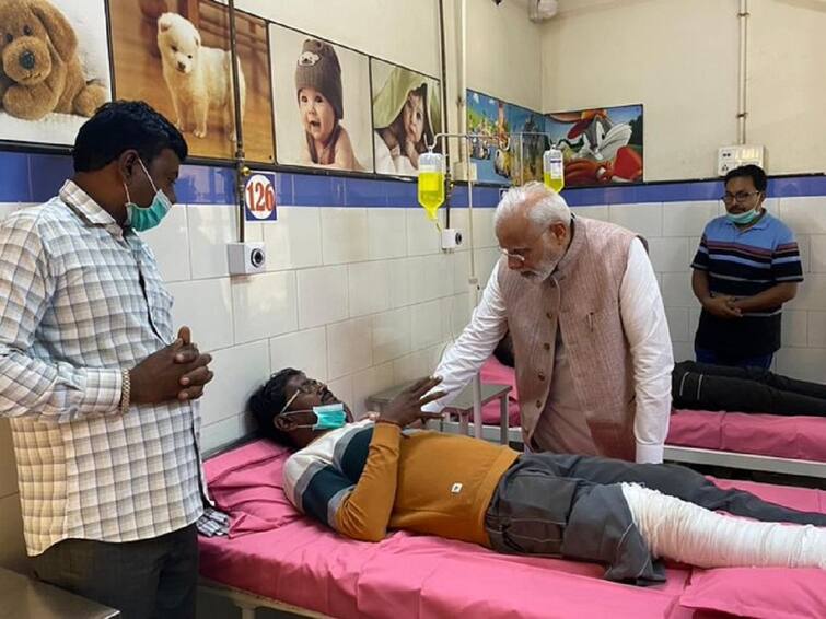 Gujarat: PM Modi Visits Site Of Bridge Collapse In Morbi, Meets Injured In Hospital