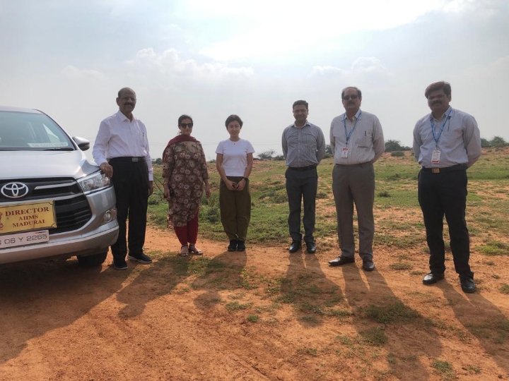 எய்ம்ஸ் தலைவர் தலைமையில் ஜைக்கா குழுவினர்.. மதுரை எய்ம்ஸ் அமைவிடத்தில் ஆய்வு..