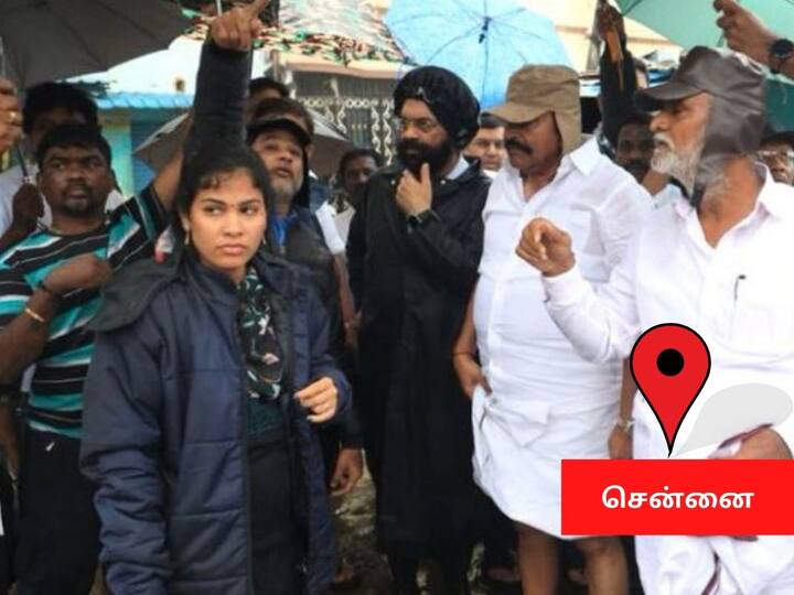 சென்னை மேயர் பிரியா மழை நேரத்தில் பல்வேறு இடங்களை பார்வையிட்டார்