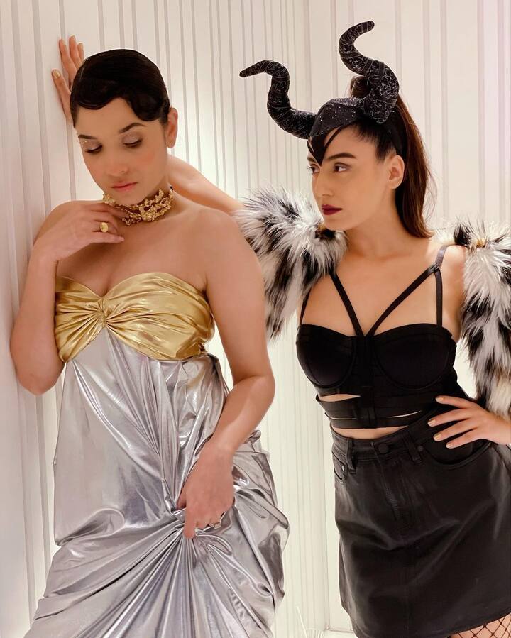 इथे तिने मॅचिंग ब्लॅक हाय हिल्स बूट कॅरी केले आहेत. (फोटो सौजन्य :srishtyrode24/इंस्टाग्राम)