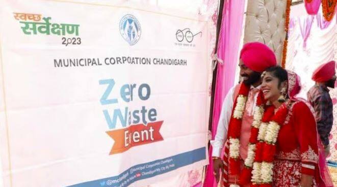 The first zero waste wedding took place in a private hotel located in Sector-10, Chandigarh. Chandigarh News: ਸ਼ਹਿਰ 'ਚ ਪਹਿਲਾ ਜ਼ੀਰੋ ਵੇਸਟ ਵਿਆਹ ਬਣਿਆ ਮਿਸਾਲ, ਪਲਾਸਟਿਕ ਦੀ ਵੀ No Entry, ਇਸ ਅੰਦਾਜ਼ 'ਚ ਬਰਾਤੀਆਂ ਦਾ ਕੀਤਾ ਗਿਆ ਸਵਾਗਤ