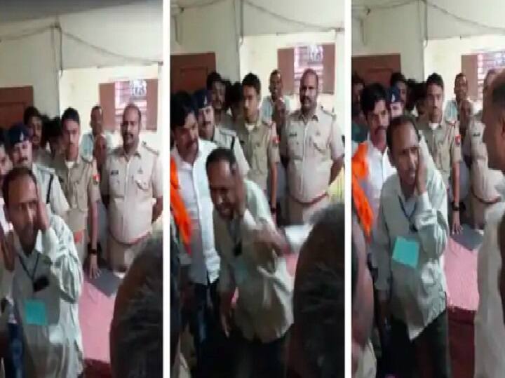 Viral Video BJP MP Chandra Prakash Joshi Slaps Government Employee in Public- Watch Viral Video: அரசு ஊழியரை கன்னத்தில் அறைந்த பாஜக எம்.பி.. இணையத்தில் வைரலாகும் அதிர்ச்சி வீடியோ