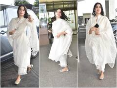 Jhanvi: 'મિલી' એક્ટ્રેસ જ્હાન્વી કપૂર એરપોર્ટ પર થઇ સ્પૉટ, ઓલ વ્હાઇટ લૂકમાં લૂંટી લીધા ફેન્સના દિલ