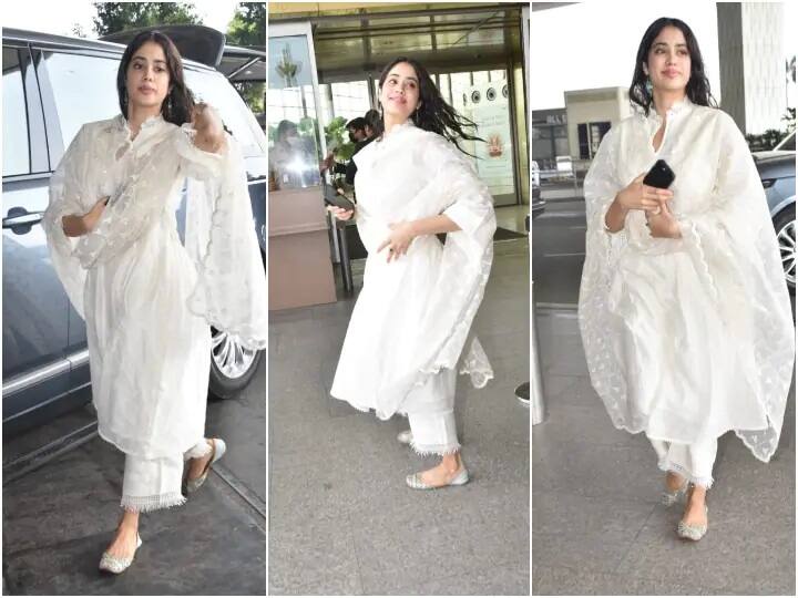 Janhvi Kapoor: બૉલીવુડ એક્ટ્રેસ કપૂર આજકાલ પોતાની અપકમિંગ ફિલ્મ 'મિલી'ના પ્રમૉશનમાં બિઝી છે. હાલમાં એક્ટ્રેસને એરપોર્ટ પર સ્પૉટ કરવામાં આવી હતી,