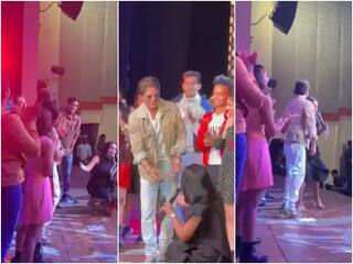 બર્થ ડે ઇવેન્ટ દરમિયાન એક ફેનએ એવી કરી વાત કે, કિંગ ખાને સ્ટેજ પર જ ફેનને ગળે લગાવી લીઘી, જુઓ વીડિયો