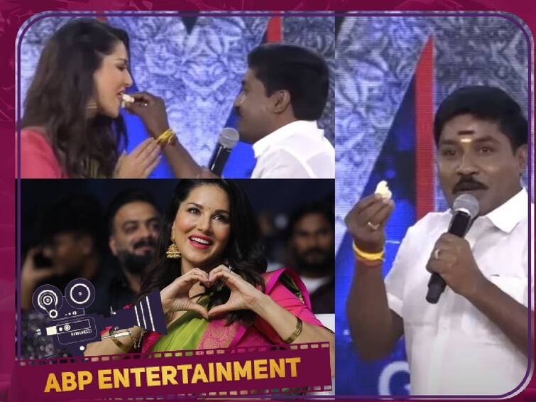 Sunny Leone Ultimate Attrocties with Gp Muthu Sathish at Oh My Ghost Audio Launch Sunny Leone Speech Sunny leone Oh My Ghost: சன்னிலியோனுக்கு பால்கோவா கிப்ட் கொடுத்த ஜி.பி.முத்து... காரணம் இது தான்!