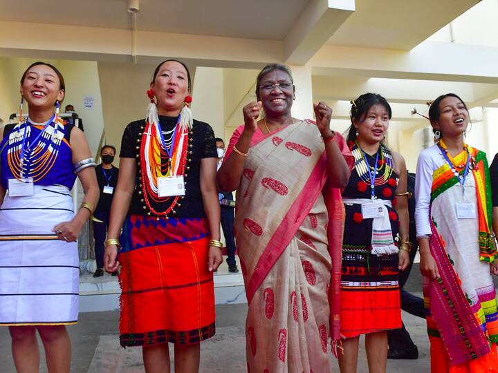 President Murmu during a civic reception hosted in her honour by the Government of Nagaland, in Kohima on 2 November.  (Source: PTI)