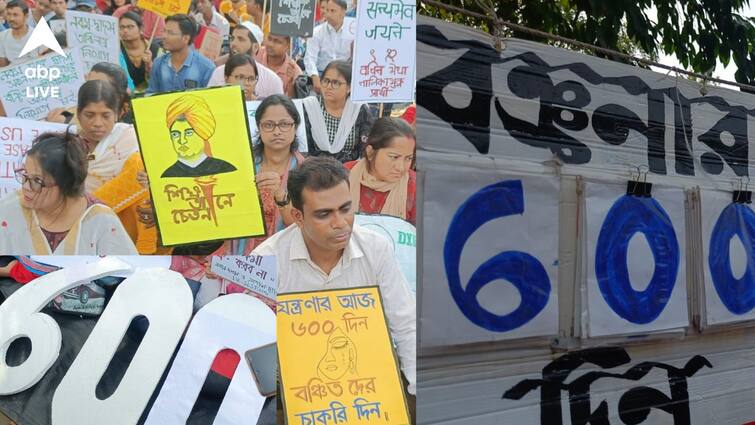 West Bengal SLST Job Aspirants Sit in Protest for recruitment turns 600 days no solution yet Job Protest : মোমবাতি, পোস্টারে ৬০০ তম দিনের অবস্থান আন্দোলন পালন, এসএলএসটি নবম থেকে দ্বাদশের চাকরিপ্রার্থীদের নিয়োগের দাবির সমাধানসূত্র অধরাই