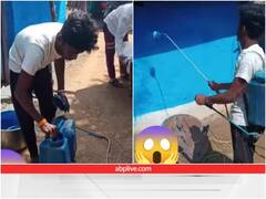 पुताई करने के लिए शख्स ने लगाया देसी जुगाड़, इंतजाम देख उड़ जाएंगे होश