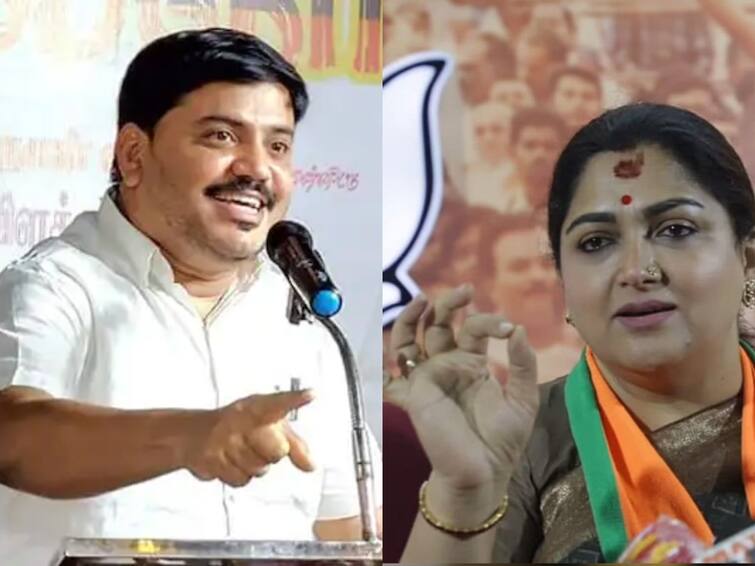 BJP's Khushbhu filed complaint the NCW in Delhi, alleging that DMK executive Saidai Sadiq had defamed her Khushbhu Complaint : ’நல்ல சூழ்நிலையில் வளர்ந்த ஆண்கள் யாரும்..’ தேசிய மகளிர் ஆணையத்தில் புகார் அளித்தபின் பேசிய குஷ்பு