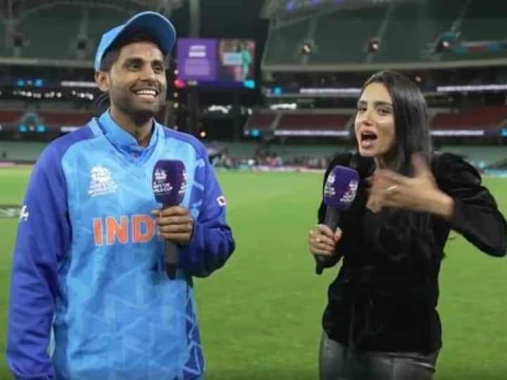 ICC has shared the video of T20 format top rank batsman Suryakumar Yadav goes viral on social media Watch: एंकर ने सूर्यकुमार से नंबर-1 होने पर पूछा सवाल, भारतीय बल्लेबाज ने दिया दिलचस्प रिएक्शन