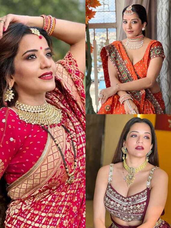 इस वेडिंग सीजन मोनालिसा के ग्लैम लुक्स करें ट्राई