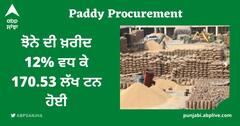 Paddy Procurement: ਝੋਨੇ ਦੀ ਖ਼ਰੀਦ 12% ਵਧ ਕੇ 170.53 ਲੱਖ ਟਨ ਹੋਈ, 3 ਰਾਜ ਖ਼ਰੀਦ ਵਿੱਚ ਮੋਹਰੀ