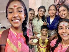 Bridgerton Actress Charithra Chandran Visits Thanjavur Temple, See Pics From Her India Trip