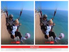 फुटबॉल खेलने को नहीं मिली जमीन पर जगह, महिला ने हवा में खेला खेल