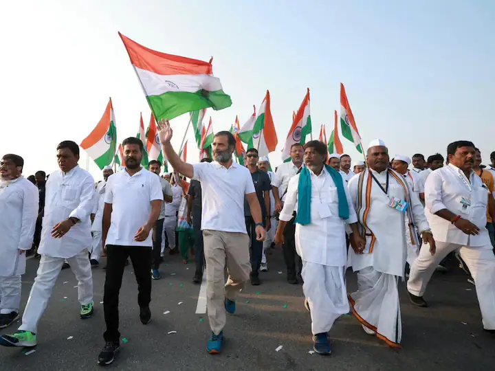 Rahul Gandhi entered Maharashtra on Monday night holding a 'flaming torch' as part of his 'Bharat Jodo Yatra' as the foot march completed its Telangana leg.