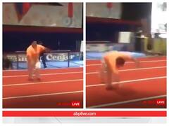 भारी-भरकम शख्स की बैक फ्लिप से हिल गई धरती, गिर पड़े कई लोग