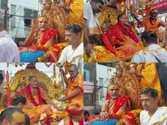 In Pics: दो शंकराचार्यों की अगवानी से गदगद हुई संस्कारधानी, जबलपुर में भव्य स्वागत, लोगों ने की पुष्पवर्षा