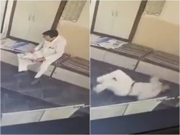 Watch Video Rajasthan Businessman Collapses While Reading Newspaper Dies Watch Video: పేపర్ చదువుతూ కుప్పకూలిపోయిన వ్యక్తి- వైరల్ వీడియో!