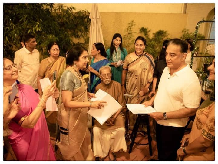 Filmmaker Suhasini hosted a party at her home on the occasion of her uncle Kamal Haasan’s birthday. She also shared a series of photographs on Instagram. Take a look