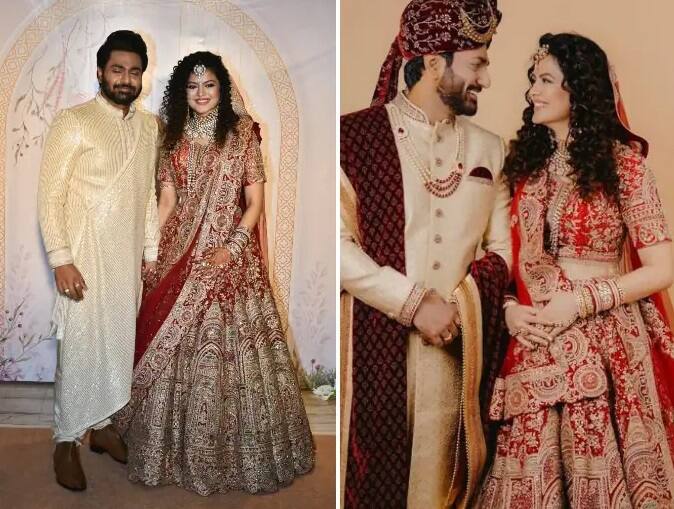 Palak Muchhal Mithoon Wedding: સિંગર Palak Muchhalએ  રવિવારે સંગીતકાર મિથુન શર્મા સાથે લગ્ન કર્યા હતા. આ કપલે મુંબઈમાં સાત ફેરા લીધા હતા.