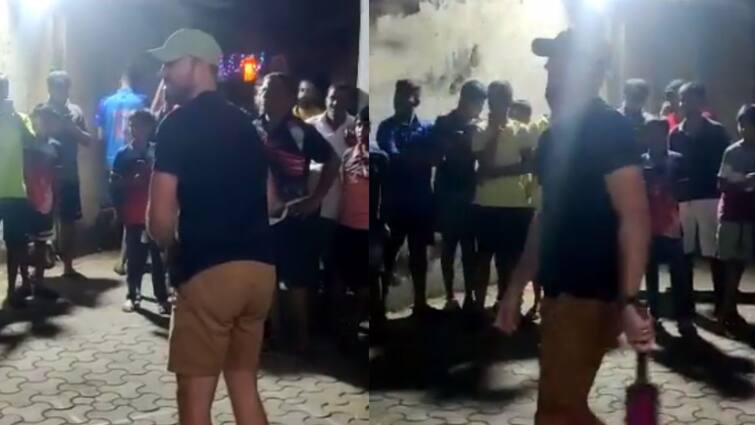 AB De Villiers playing street cricket with fans in Mumbai, watch video AB De Villiers Viral: ফের ব্যাট হাতে নেমে পড়লেন এবি ডিভিলিয়ার্স