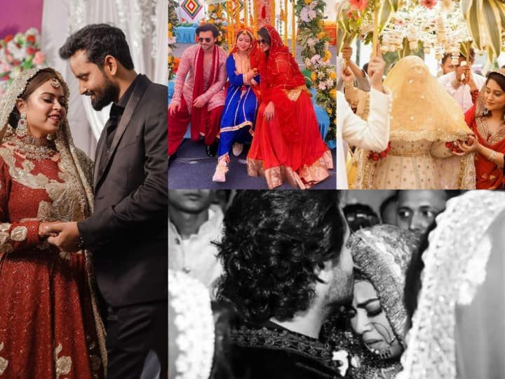 Saba Ibrahim Wedding: ‘ससुराल सिमर का’ फेम शोएब इब्राहिम की बहन सबा अब शादी के बंधन में बंध चुकी हैं. तस्वीरों के अलावा इसका एक वीडियो भी सामने आया है. जिसमें शोएब सबा को विदा कर रोते नजर आए.