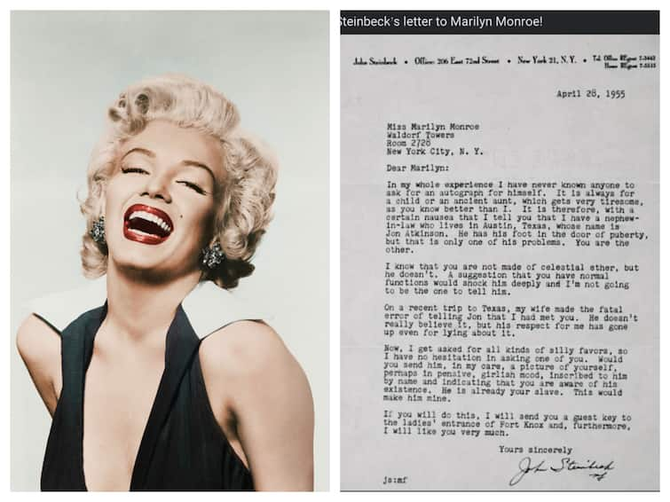 Shashi Tharoor Shared A Letter Written By John Steinbeck To Marilyn Monroe Shashi Tharoor Shares An Old Letter From American Writer John Steinbeck To Marilyn Monroe