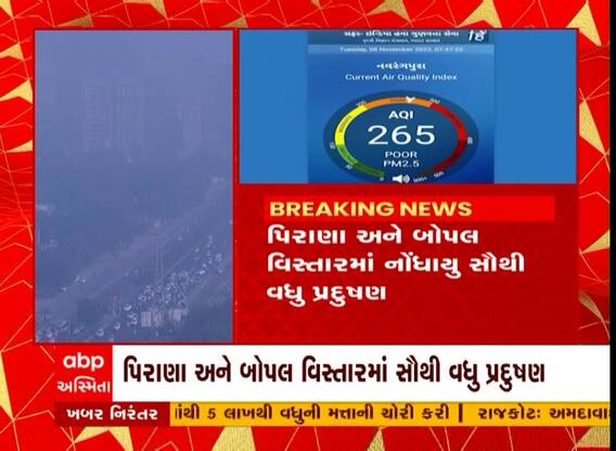 અમદાવાદમાં સતત વધી રહ્યુ છે પ્રદુષણ, અલગ અલગ વિસ્તારોમાં પ્રદુષણ ખરાબ સ્તર પર