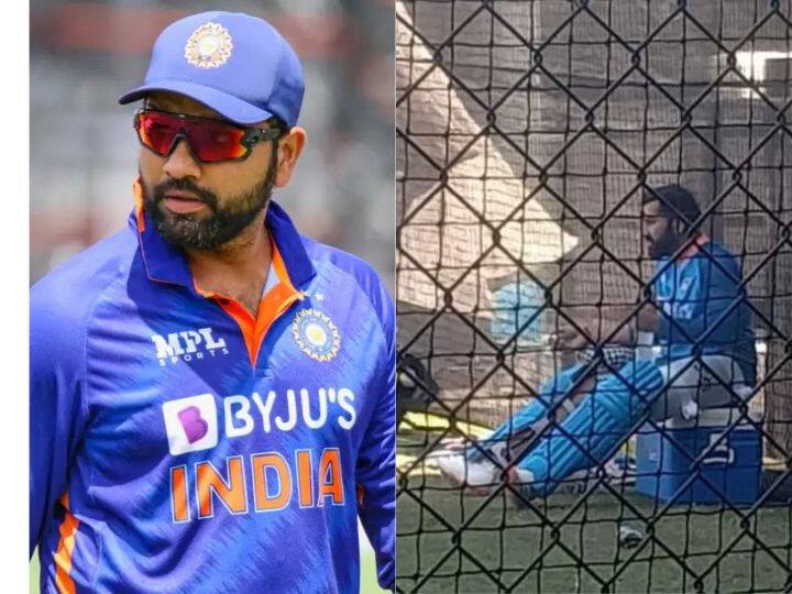 T20 world cup 2022 Rohit Sharma injured Sports marathi news Rohit Sharma Injured : इंग्लंडविरोधातल्या सेमी फायनल सामन्यापूर्वी रोहित शर्माला दुखापत, टीम इंडियात खळबळ, VIDEO समोर