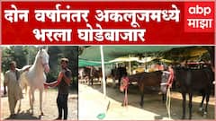 Pandharpur Akluj Ghodebajar : अकलूज कोरोनानंतर दोन वर्षांनी भरला घोडेबाजार