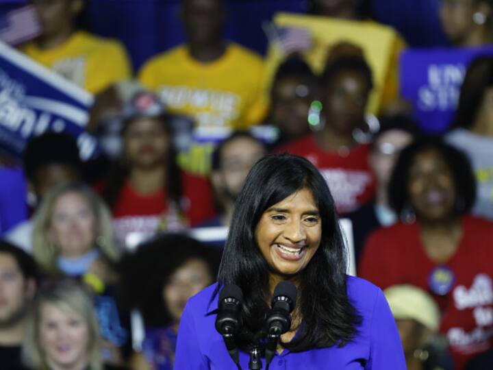 Aruna Miller, Democratic lieutenant gubernatorial candidate for Maryland in a Democratic National Committee event in Bowie, Maryland, on Monday, Nov 7 (Source: Getty)
