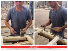 बिजली की स्पीड से काम कर रहा कारपेंटर, वीडियो देख चकरा जाएगा दिमाग