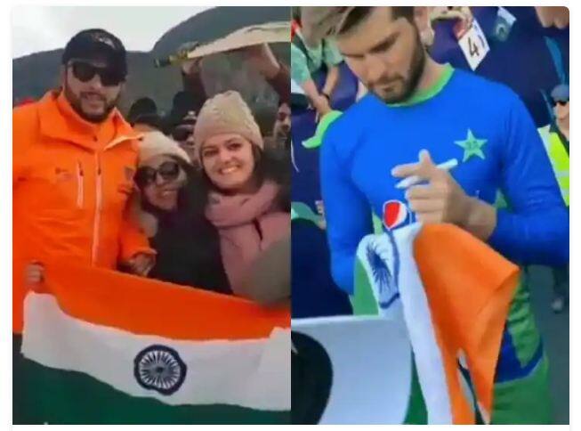 Before the semi-final, Shaheen Afridi gave autograph to an Indian fan on the tricolor, photo viral T20 World Cup 2022: ਸੈਮੀਫਾਈਨਲ ਤੋਂ ਪਹਿਲਾਂ ਸ਼ਾਹੀਨ ਅਫਰੀਦੀ ਨੇ ਤਿਰੰਗੇ 'ਤੇ ਭਾਰਤੀ ਪ੍ਰਸ਼ੰਸਕ ਨੂੰ ਦਿੱਤਾ ਆਟੋਗ੍ਰਾਫ, ਫੋਟੋ ਵਾਇਰਲ