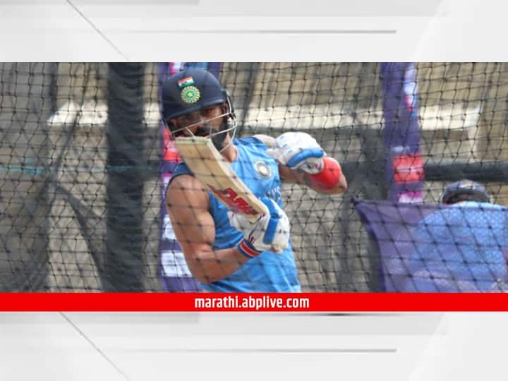 Virat Kohli Injury Updates: विराट कोहलीला नेट प्रॅक्टिसदरम्यान दुखापत, वाचा लेटेस्ट अपडेट काय? T20 World Cup 2022 Injury scare for Virat Kohli? Ex-IND captain receives body blow from Harshal in nets ahead of India-ENG WC semis Virat Kohli Injury Updates: विराट कोहलीला नेट प्रॅक्टिसदरम्यान दुखापत, वाचा लेटेस्ट अपडेट काय?