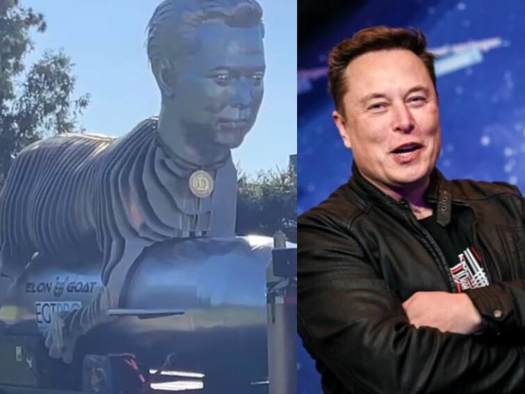 Elon Musk supporters build his 30 feet goat statue worth 4 point 8 Crores Elon Musk: ஆட்டு உடலுடன் ராக்கெட்டில் பறக்கும் எலான் மஸ்க்.. 4.8 கோடி ரூபாயில் நினைவுச்சின்னம் பரிசு!