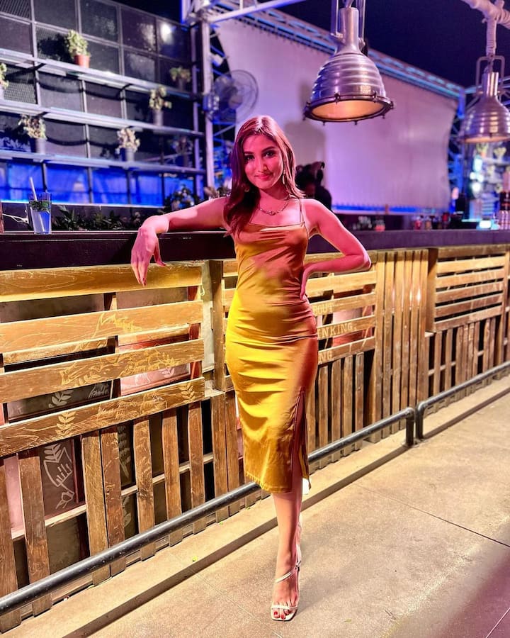 या लूकसोबत अभिनेत्रीने पांढऱ्या हाय हिल्स घातल्या आहेत. या लूकमध्ये ती खूपच सुंदर आणि हॉट दिसत आहे.(फोटो सौजन्य : donalbisht/ इंस्टाग्राम )