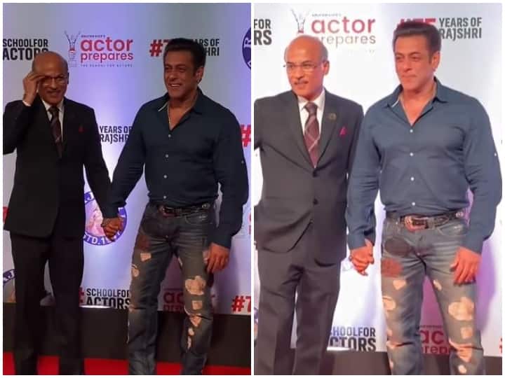 'Uunchai' की स्क्रीनिंग के दौरान सूरज बड़जात्या का हाथ पकड़े नजर आए Salman Khan, डायरेक्टर ने कहा- 'प्रेम' फिर लौटेगा