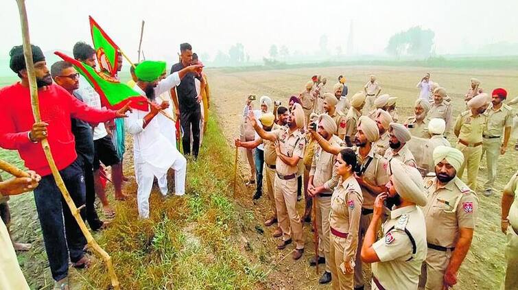 punjab police vs punjab farmers police force reached in large numbers to free possession of 94 acres of land farmers oppose Patiala News: 94 ਏਕੜ ਸ਼ਾਮਲਾਤ ਜ਼ਮੀਨ ਤੋਂ ਕਬਜ਼ਾ ਛੁਡਾਉਣ ਵੱਡੀ ਗਿਣਤੀ 'ਚ ਪਹੁੰਚੀ ਪੁਲਿਸ ਫੋਰਸ, ਕਿਸਾਨ ਯੂਨੀਅਨ ਨੂੰ ਪਤਾ ਲੱਗਦਿਆਂ ਹੀ ਲੱਗੀ ਬ੍ਰੇਕ