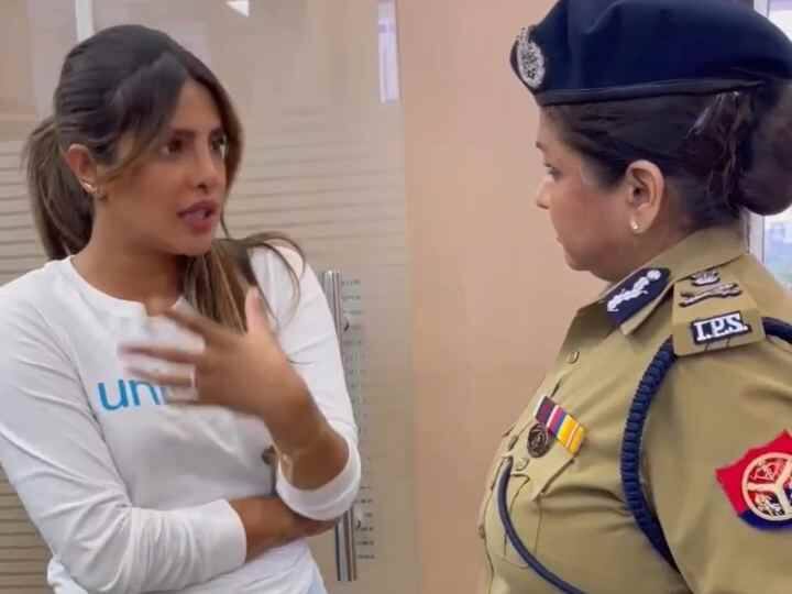 Priyanka Chopra visited the control room of phone line for women safety UNICEF: '7 बजे के बाद यूपी में सताता है डर', वूमेन सेफ्टी पर Priyanka Chopra ने किया पुलिसकर्मी से सवाल