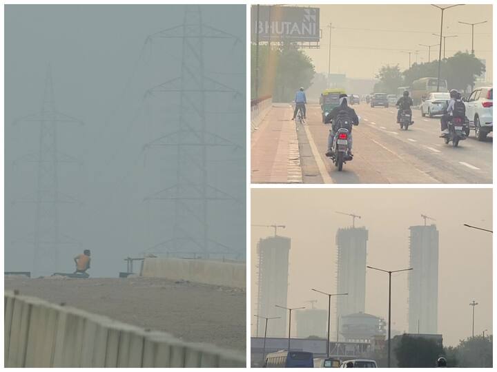 Smog covers parts of Delhi NCR as air quality remains in the 'Very Poor' category.