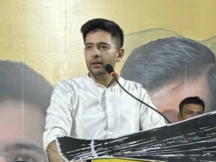 Gujarat Assembly Elections 2022 Aam Aadami Party Leader Raghav Chadha says we have Kejriwal in Amitabh Bacchan Style Watch: गुजरात में राघव चड्ढा का फिल्मी अंदाज, याद दिलाया 'दीवार' फिल्म का डायलॉग...मेरे पास केजरीवाल है