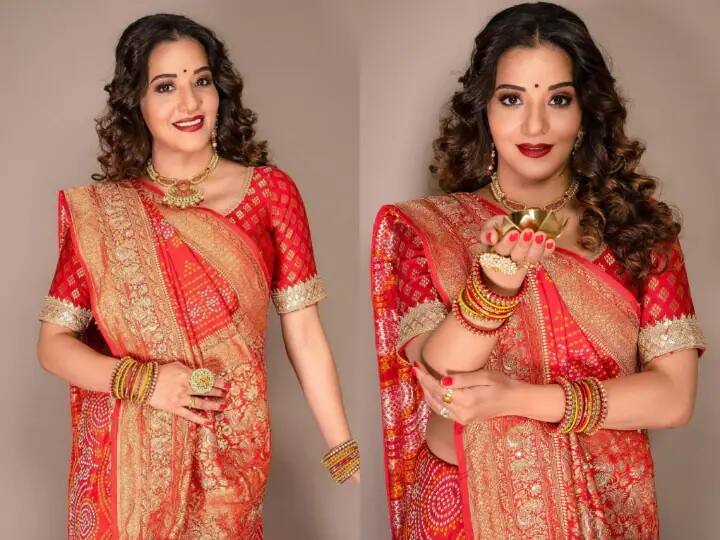 આ તસવીરોમાં એક્ટ્રેસ મોનાલિસા હૉટ લાગી રહી છે, તેને પોતાના ઇન્સ્ટાગ્રામ પર તસવીરો શેર કરી છે જેમાં તે ઇન્ડિયન લૂકમાં કેર વર્તાવી રહી છે.