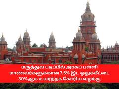7.5% இட ஒதுக்கீட்டை 30% ஆக உயர்த்த வழக்கு:  மத்திய, மாநில  அரசு பதிலளிக்க நீதிமன்றம் உத்தரவு